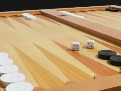 Backgammon 3D Model door with pattern Free 3D model