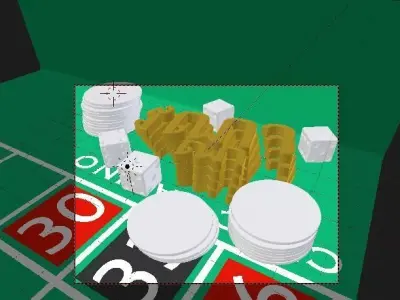 Casino 3d model table with dice and chips 3D model