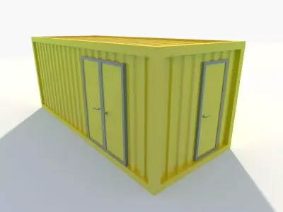 Shipping Container with Doors Low-poly 3D model