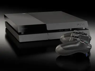 Sony PlayStation 4 Black White Grey Colors Low-poly 3D model