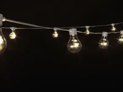 Garland and Bulb String 2 3D model