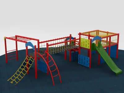 Outdoor Playground Collection 10 piece Set 3D model