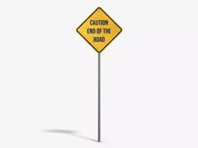 End of the Road Sign Low-poly 3D model