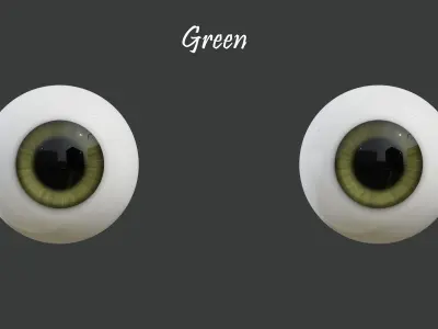 8 Semi-Realistic Cartoon Eyes Pack with 4k Textures Low-poly 3D model