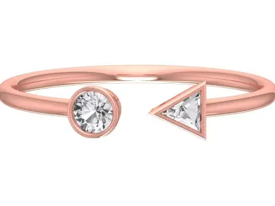 Solitaire Women Light Weight trillion cut Stone Band Ring 3D print model