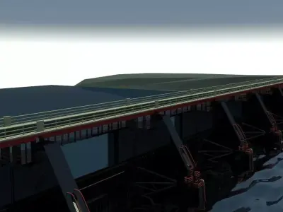 bridge dam  3D model 3D model
