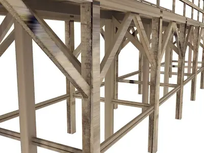 Old Wooden Bridge  3D model