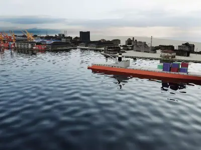 Industrial Container Port 75 3D model