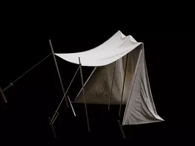 Medieval Tent 03 Low-poly 3D model