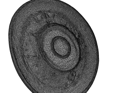 Decorative Blue White Dinner Plate Set Low-poly 3D model