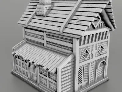 medieval house 3D print model