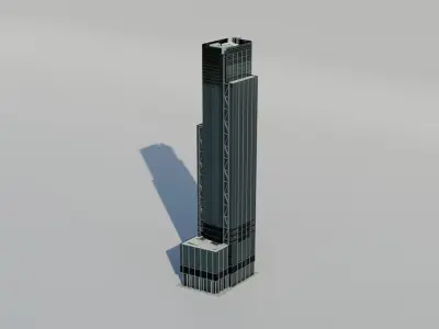 NYC 3 World Trade Center Low-poly 3D model