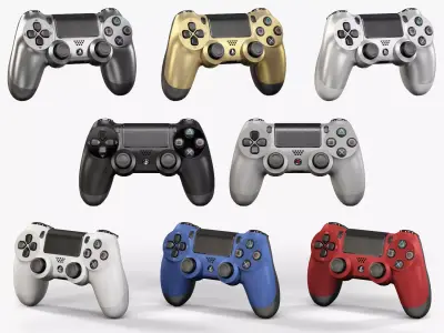 Sony PlayStation 4 Controller New Colors Low-poly 3D model