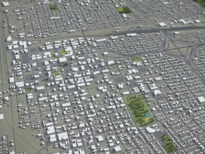 Amarillo - City 3D Model Low-poly 3D model