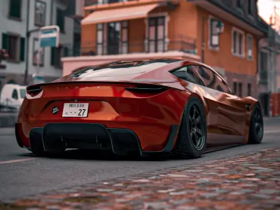 Mountain Town HDRI hdr environment with backplates 3D model