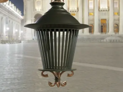 Wrought street lamp retro iron work 3D model