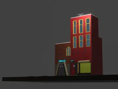 Low Polly Building Free low-poly 3D model