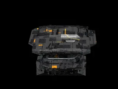 destroyer spaceship sci fi 3D Low-poly 3D model