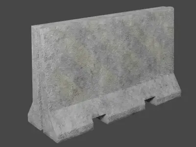 Concrete Barricade Pack Low-poly 3D model