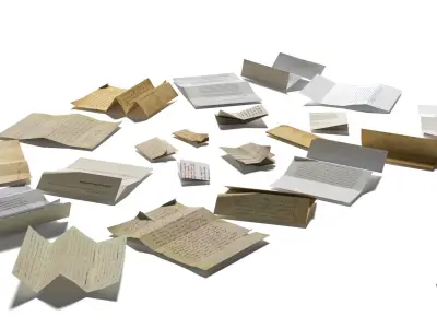 Folded Papers Low-poly 3D model