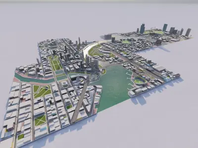 modern city- urban 3D model shop