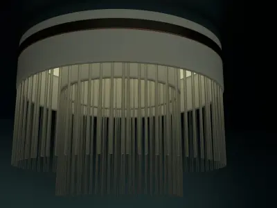 chandelier ceiling light with strands hanging from it 3D model