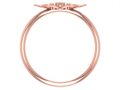 Solitaire Women Light Weight Flower Band Ring 3D print model