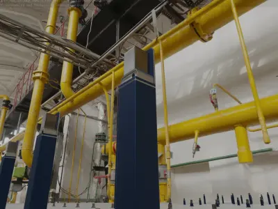 Street Light 8 Bollard 900 mm Futuristic Blue Version 5 Low-poly 3D model