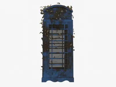 Rusty Telephone Box with Ivy 3D model