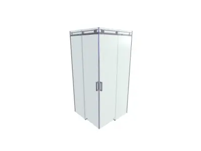 Big glass Shower cabin New design Low-poly 3D model