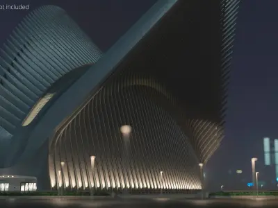  Oculus Transportation Hub Central Spine Lights On 