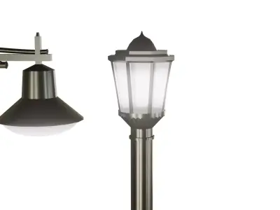 Classic Victorian Street Lamp - Game Ready PBR Low-poly 3D model