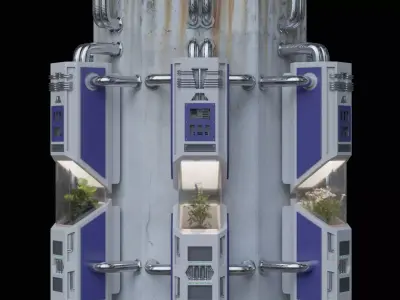 Hydroponic Sci Fi Grow Tank 3D model