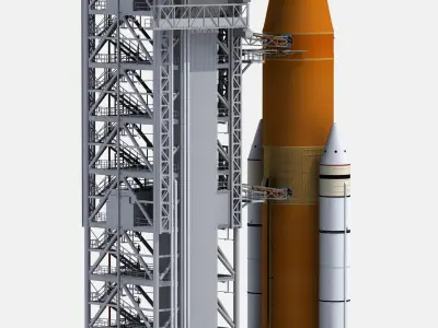  Space Launch System On Launchpad 