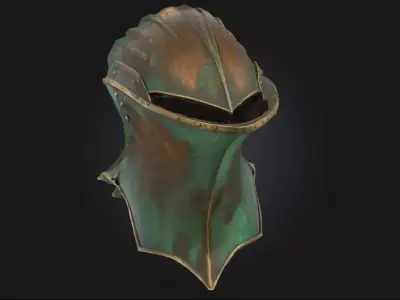 Bronze Knight Helm  Valor Cast in Metal 3D model