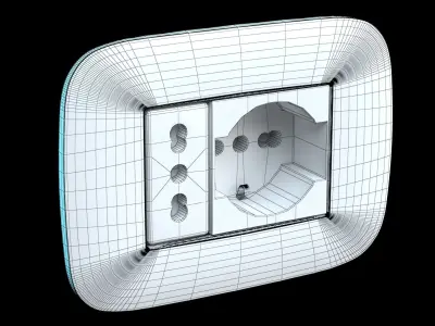 eletric Socket double EU 3D model