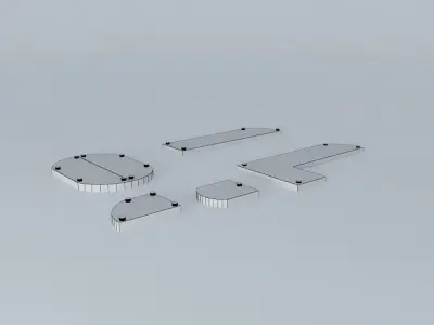 Ferragens-vidro set of metal pieces Free 3D model