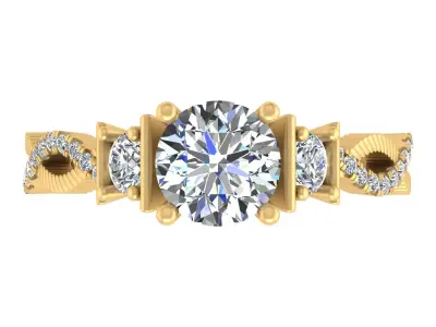  Twisted Infinity Engagement Ring  3D print model