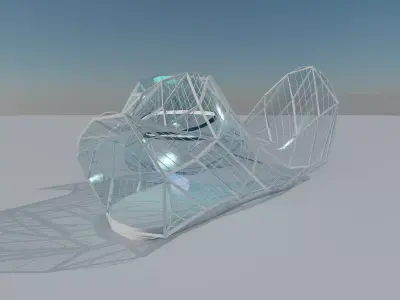 Bridge Sci fi Futuristic exhibition Exterior and Interior 3D 3D model