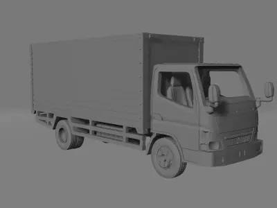 Mitsubishi Fuso Canter FE Aluminium Cargo Box Truck 3D print model