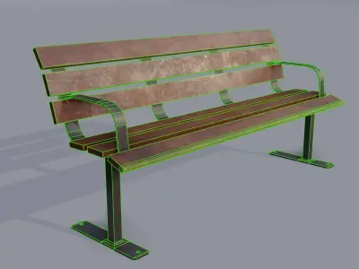 Street bench  Free low-poly 3D model
