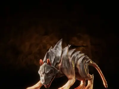 Dog like Monster Low-poly 3D model