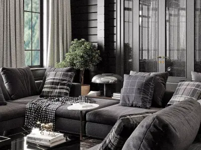LivingRoom interior scene 3D model purchase