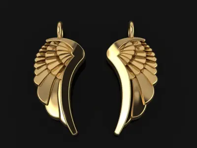 ANGEL WING DOUBLE SIDES PENDANT LARGE SIZE 3D print model