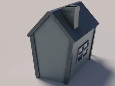 Old Dirty Toon House Low-poly 3D model