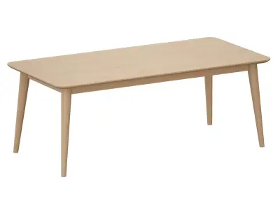 Tate Sand Extendable Midcentury Dining Table Crate and Barrel 3D model