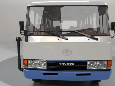 Toyota Coaster HZ830L 1982 to 1991 High poly 3D model