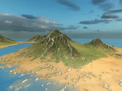 Terrain Set unity desert 3D model