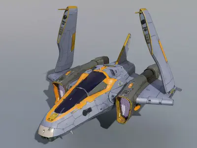 Space Fighter Cutter Low-poly 3D model