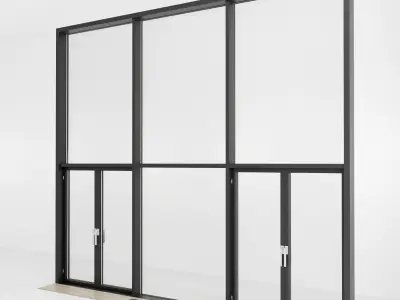 Panoramic windows Door Entrance 104 Low-poly 3D model